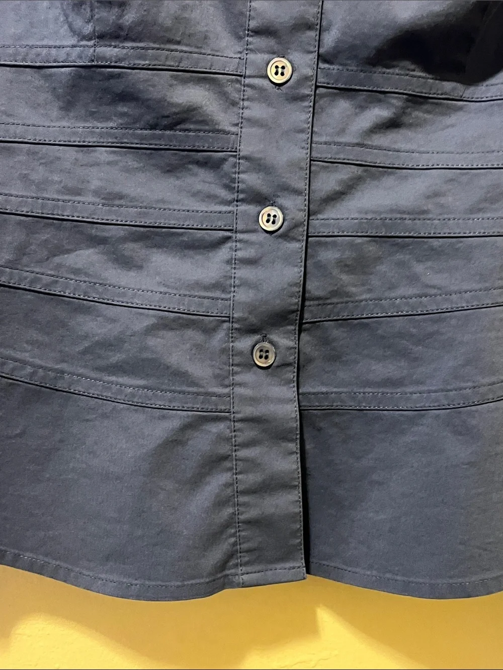 Structured Button-Front Navy Top - Picture 2 of 10
